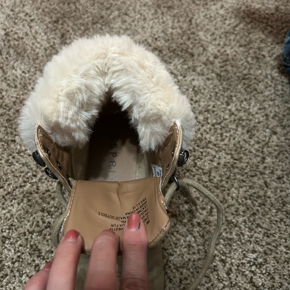 Women's Sprit brush gold lace up booties. - Picture 4 of 8